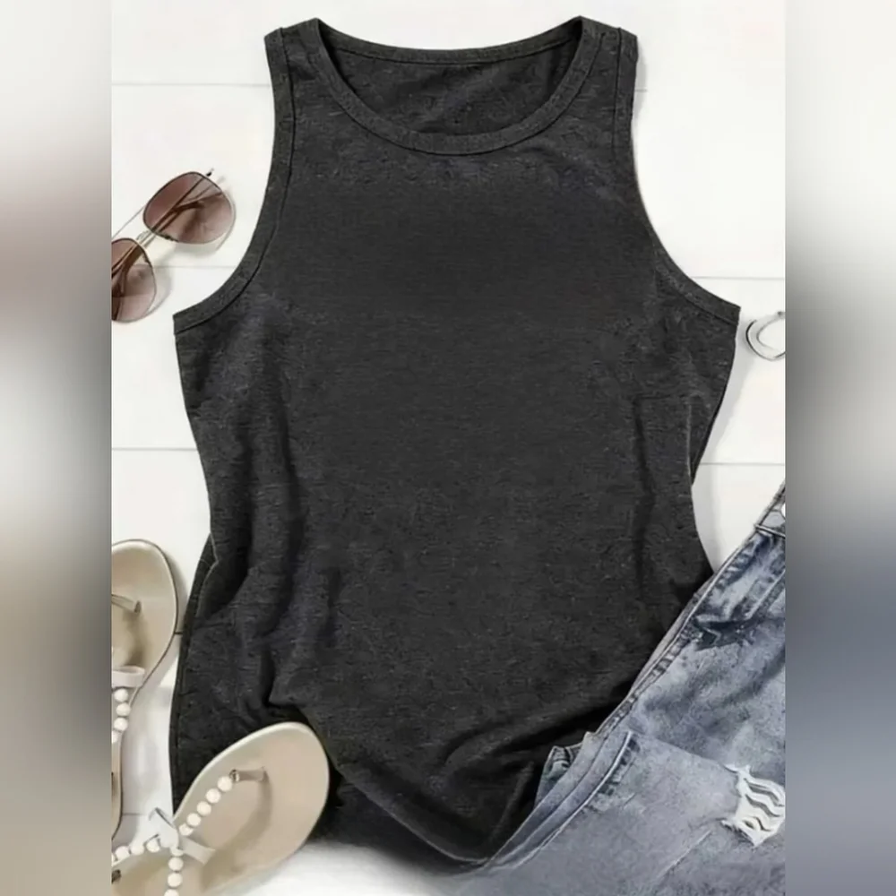 Dark Gray Tank W UR Design Or Text. 1 Color. Full Color Slightly Exra M-XXL - Picture 2 of 8